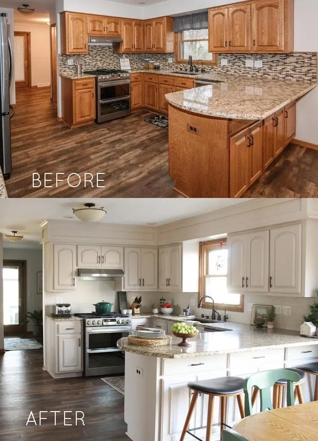 Before and After Cabinet Refacing